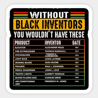 History Of Forgotten Black Inventors - Black History Month Sticker